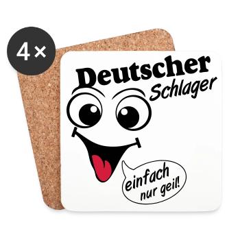 Schlager Party , Schlager Musik , einfach nur geil - Untersetzer (4er-Set) - Weiß - Vorne