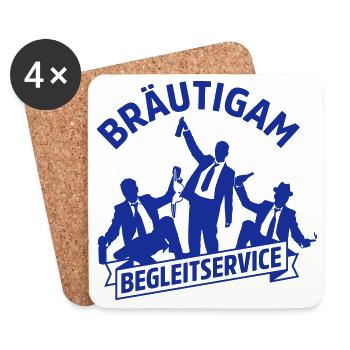 junggesellenabschied Hochzeit - Untersetzer (4er-Set) - Weiß - Vorne