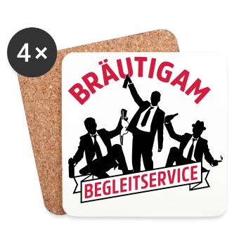 begleitservice junggesellenabschied bräutigam - Untersetzer (4er-Set) - Weiß - Vorne