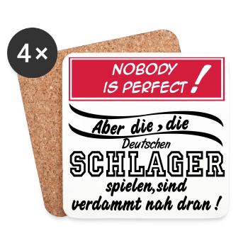 Schlager Party , Schlager Musik , Nobody is perfec - Untersetzer (4er-Set) - Weiß - Vorne