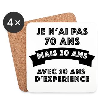 Vieux mais 20 ans d'expérience - Dessous de verre (lot de 4) - blanc - Devant