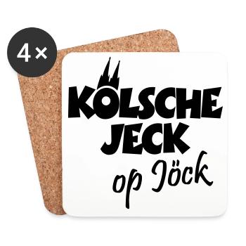 Kölsche Jeck op Jöck Kölsch Köln - Untersetzer (4er-Set) - Weiß - Vorne