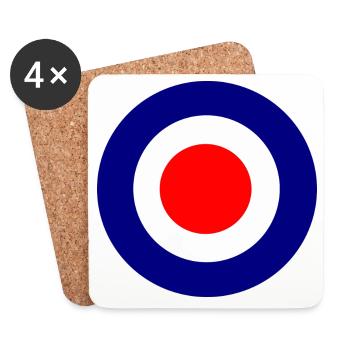 Mod Target Bullseye - Coasters (set of 4) - white - Front