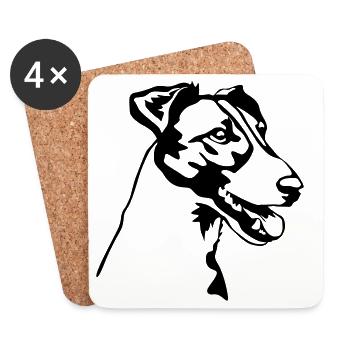 Foxterrier Kopf - Untersetzer (4er-Set) - Weiß - Vorne