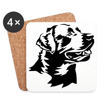 Labrador head - Coasters (set of 4) - white - Front