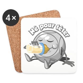Né pour téter - Dessous de verre (lot de 4) - blanc - Devant