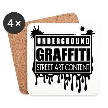 Underground graffitis flex - Dessous de verre (lot de 4) - blanc - Devant