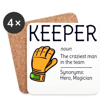 Goalie Goalie Définition Synonyme Humour drôle - Dessous de verre (lot de 4) - blanc - Devant