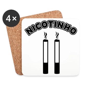 Nicotinho joueur numéro football football joueur drôle - Dessous de verre (lot de 4) - blanc - Devant