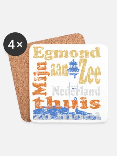 Egmond aan Zee Holland - Untersetzer (4er-Set) - Weiß