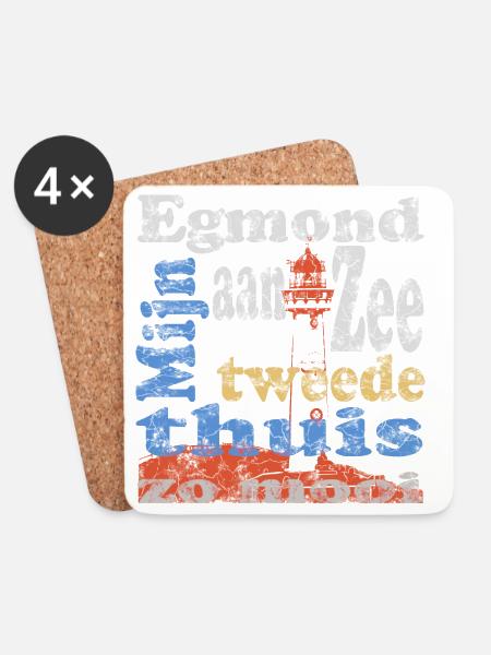 Egmond aan Zee Holland - Untersetzer (4er-Set) - Weiß