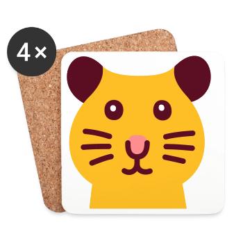 Cute hamster - Coasters (set of 4) - white - Front