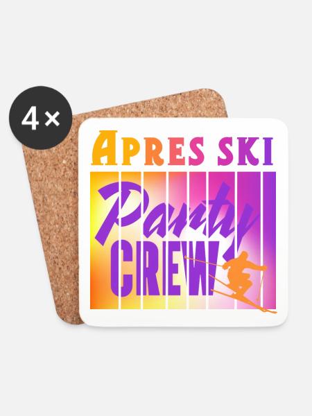 Apres Ski - Untersetzer (4er-Set) - Weiß