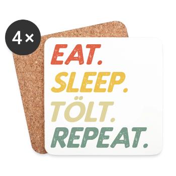 Eat Sleep Tölt Repeat - Horse Icelandic Gift - Coasters (set of 4) - white - Front