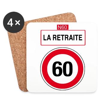 La retraite - Dessous de verre (lot de 4) - blanc - Devant