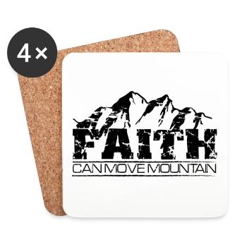 Faith can move Mountain - Untersetzer (4er-Set) - Weiß - Vorne