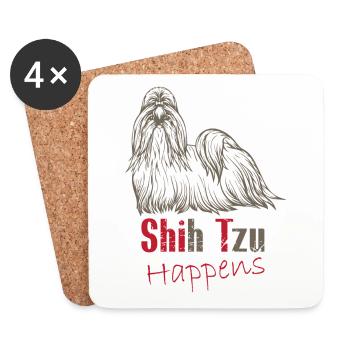 Shit happens - Coasters (set of 4) - white - Front