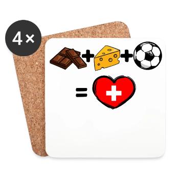 Équipe nationale de football de la Suisse - Dessous de verre (lot de 4) - blanc - Devant
