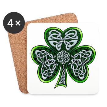 Celtic Shamrock - Coasters (set of 4) - white - Front
