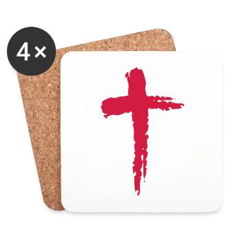 Christianisme religion croix - Dessous de verre (lot de 4) - blanc - Devant