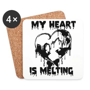 Heart. Environment. Climate protection. - Coasters (set of 4) - white - Front