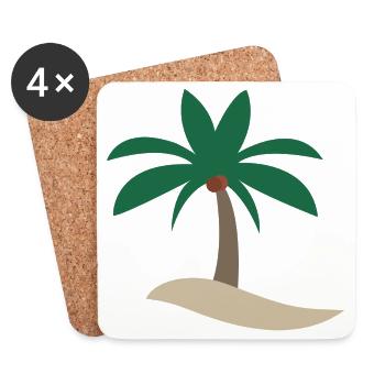 Palme - Untersetzer (4er-Set) - Weiß - Vorne