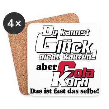 Korn , Party , Weizenkorn ,Glück Cola Korn(25) - Untersetzer (4er-Set) - Weiß - Vorne