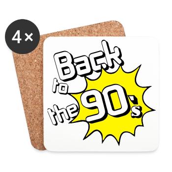 90s Party , Theme Party , 90s Back to (25) - Coasters (set of 4) - white - Front