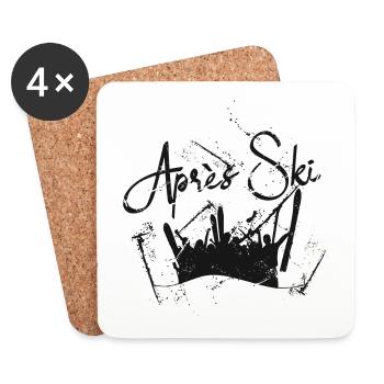 Soirée après-ski - Dessous de verre (lot de 4) - blanc - Devant