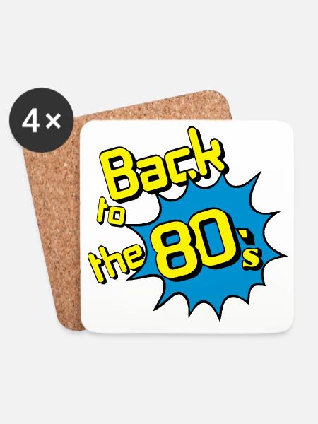 80s party Back to the 80s, 80s cult ... (25) - Coasters (set of 4) - white