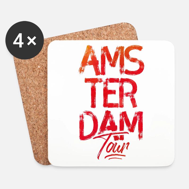 Amsterdam tour - Untersetzer (4er-Set) - Weiß