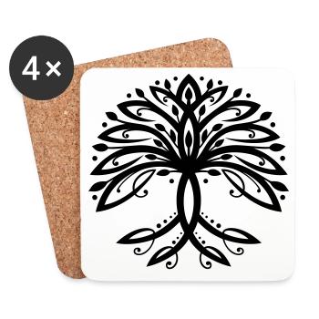 Yggdrasil Tree of Life World Ash - Coasters (set of 4) - white - Front