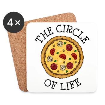 Pizza pizzeria italie alimentaire cuisine drôle énonciations - Dessous de verre (lot de 4) - blanc - Devant