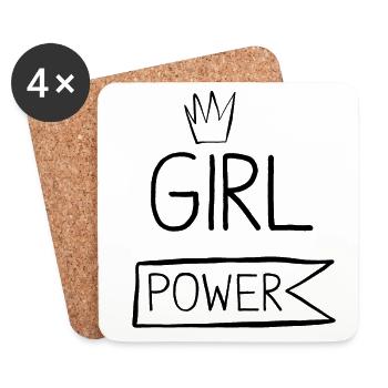 Queen of girl power - Coasters (set of 4) - white - Front