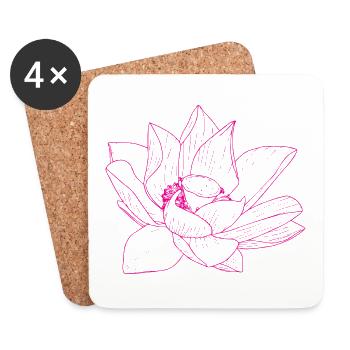 Lotus - Coasters (set of 4) - white - Front
