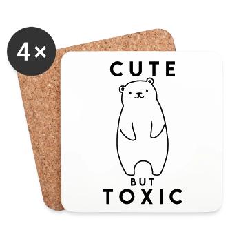 Süß, aber giftig - schwarz - Untersetzer (4er-Set) - Weiß - Vorne