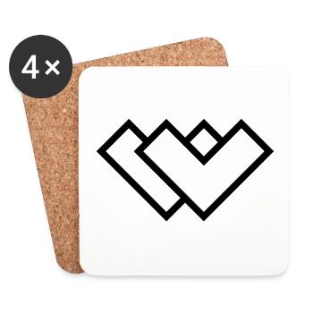 W logo - Coasters (set of 4) - white - Front