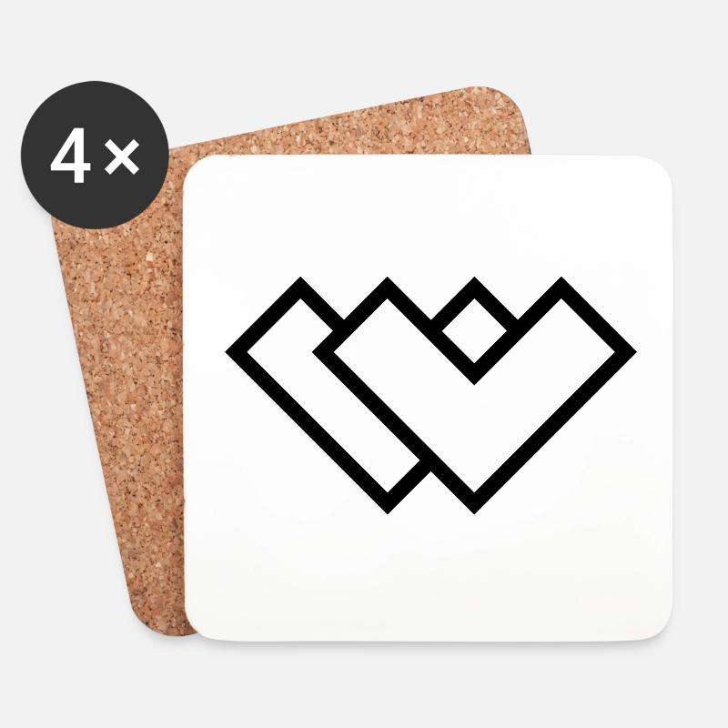 W - Logo - Untersetzer (4er-Set) - Weiß