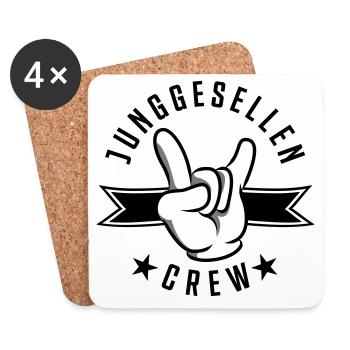 Junggesellen crew hand - Untersetzer (4er-Set) - Weiß - Vorne