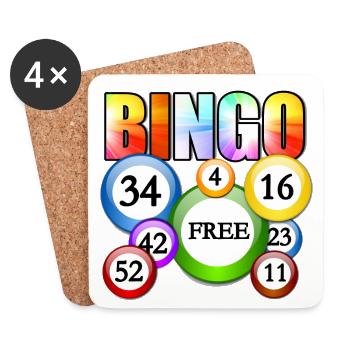 Conception vibrante de boule gratuite de bingo - Dessous de verre (lot de 4) - blanc - Devant