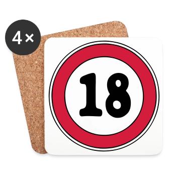 18th birthday sign - Coasters (set of 4) - white - Front