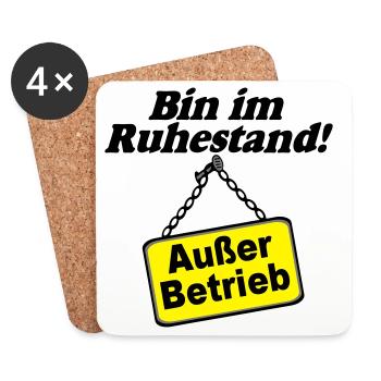 Rente Rentner Rentnerin Bin im Ruhestand(25) - Untersetzer (4er-Set) - Weiß - Vorne