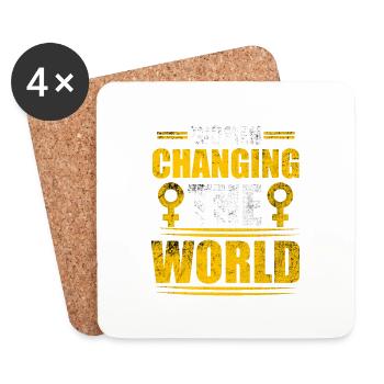 Women Power Feminism Feminist Changing World - Coasters (set of 4) - white - Front
