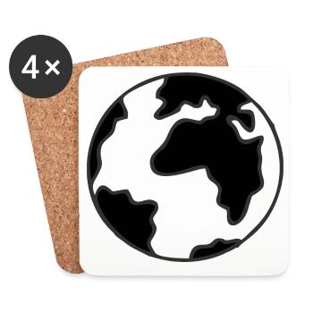 Minimalist World Map Graphic - Coasters (set of 4) - white - Front