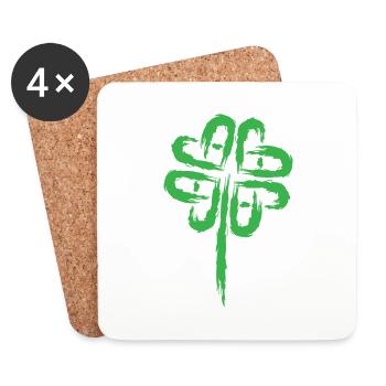 Shamrock symbol Celtic symbols - Coasters (set of 4) - white - Front