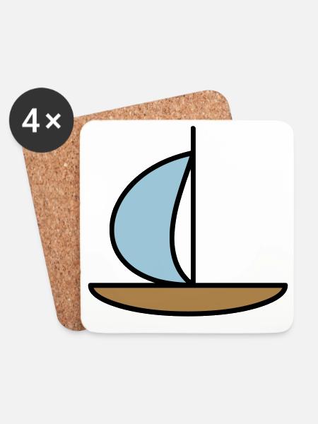 Sailboat - Coasters (set of 4) - white