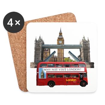 London Landmarks Collage - Coasters (set of 4) - white - Front