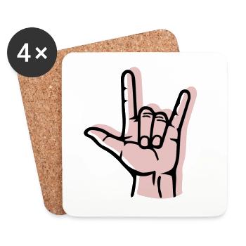 Hand metal offset - Coasters (set of 4) - white - Front