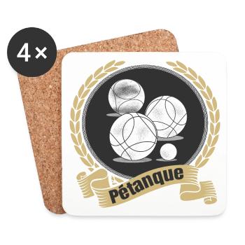 Pétanque Boule Kugel Spiel Petanque Sport Turnier - Untersetzer (4er-Set) - Weiß - Vorne