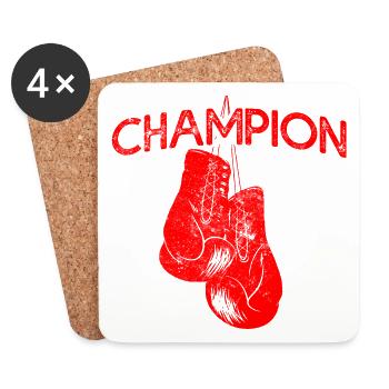 Boxing winner saying boxing gloves - Coasters (set of 4) - white - Front